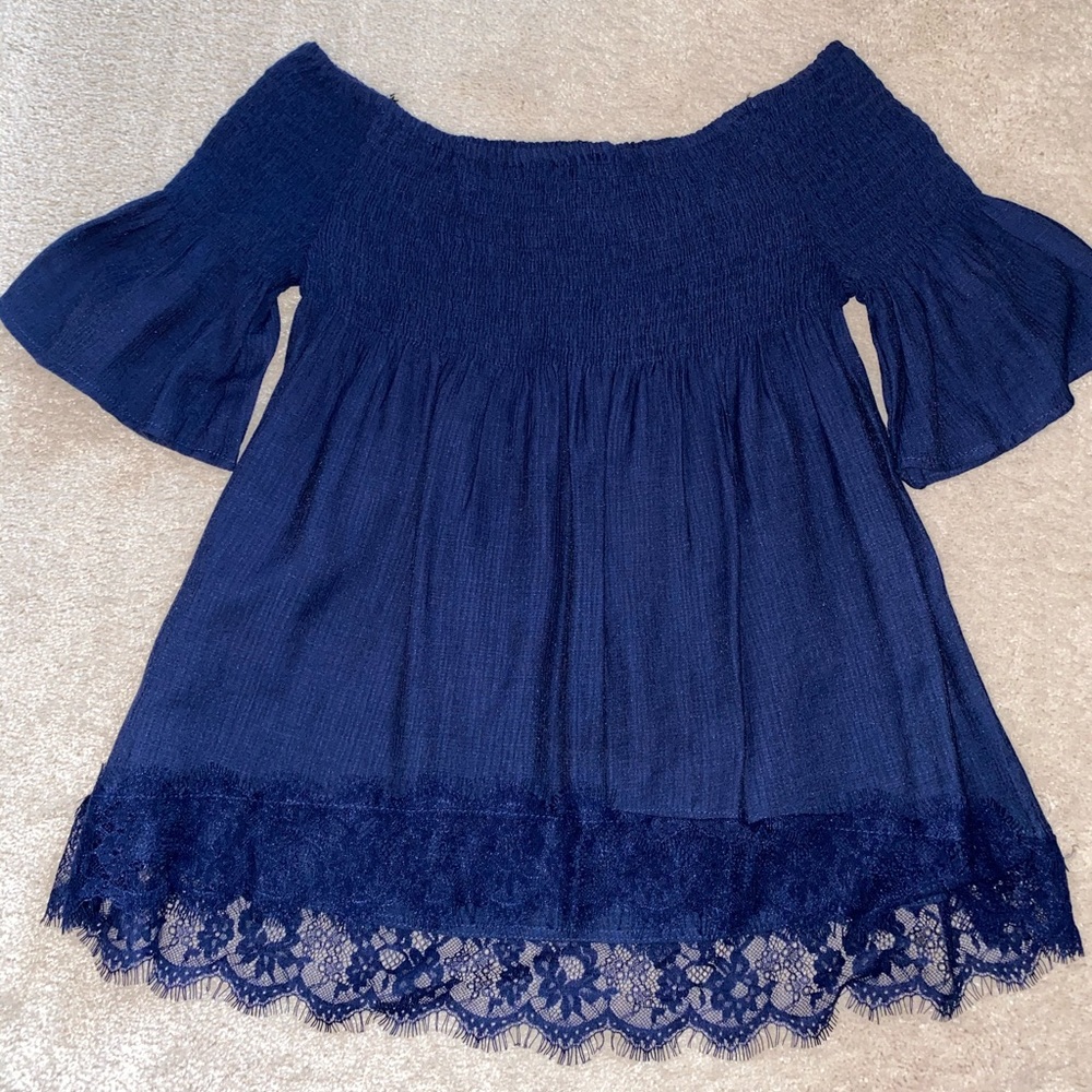 Blue Off the Shoulder, Size M